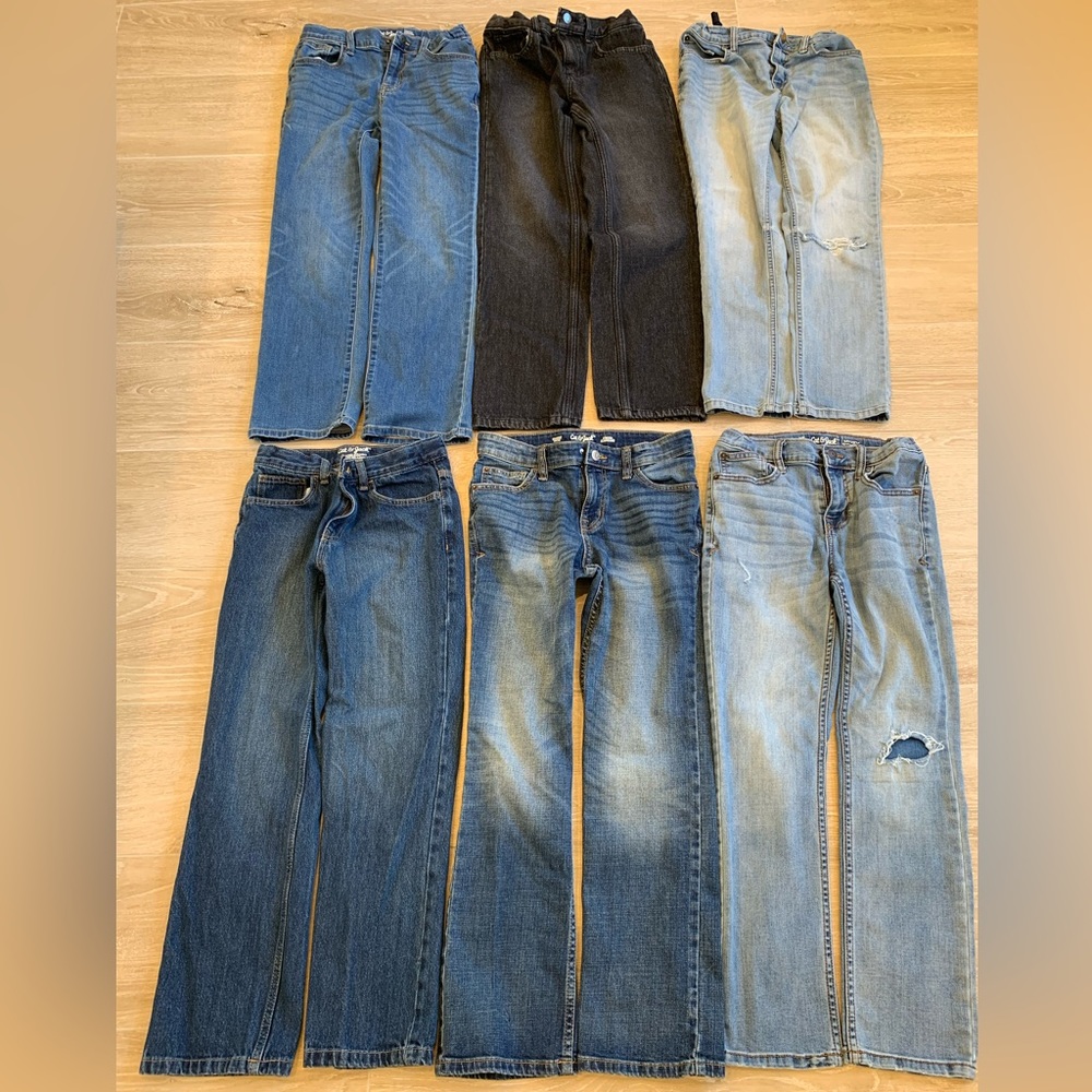 6 pairs Cat & Jack Boys Jeans Size 12